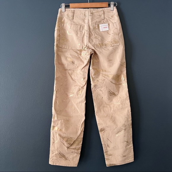 Anthropologie Wanderer utility pant khaki and gold painted - Picture 7 of 14